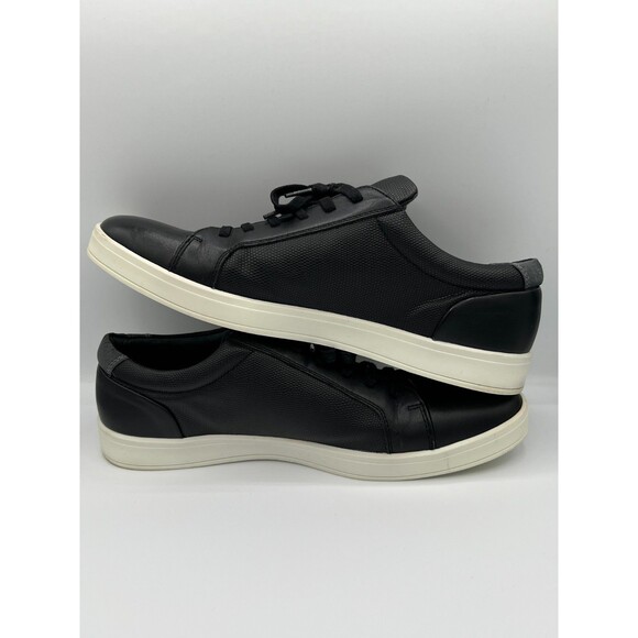 Calvin Klein Men Black Leather Zip Sneakers Shoes Size 12 Casual Designer main image 4